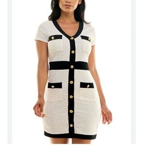 Almost Famous Tweed Button Down Dress